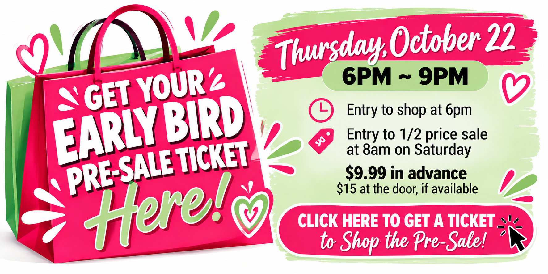 Early Bird Pre-Sale Shopping Event
